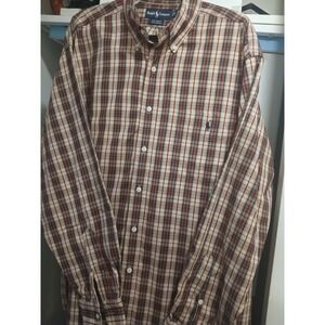 Polo Ralph Lauren Men's Big Shirt Long Sleeve Plaid Button Down LARGE
